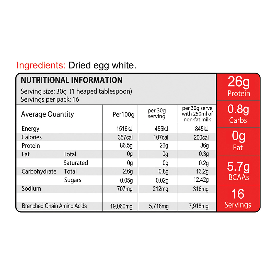 Eat Me Egg White Protein 500g (Unflavoured) image