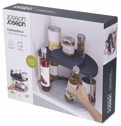 Joseph Joseph CupboardStore 2Tier Rotating Organiser (Grey) at