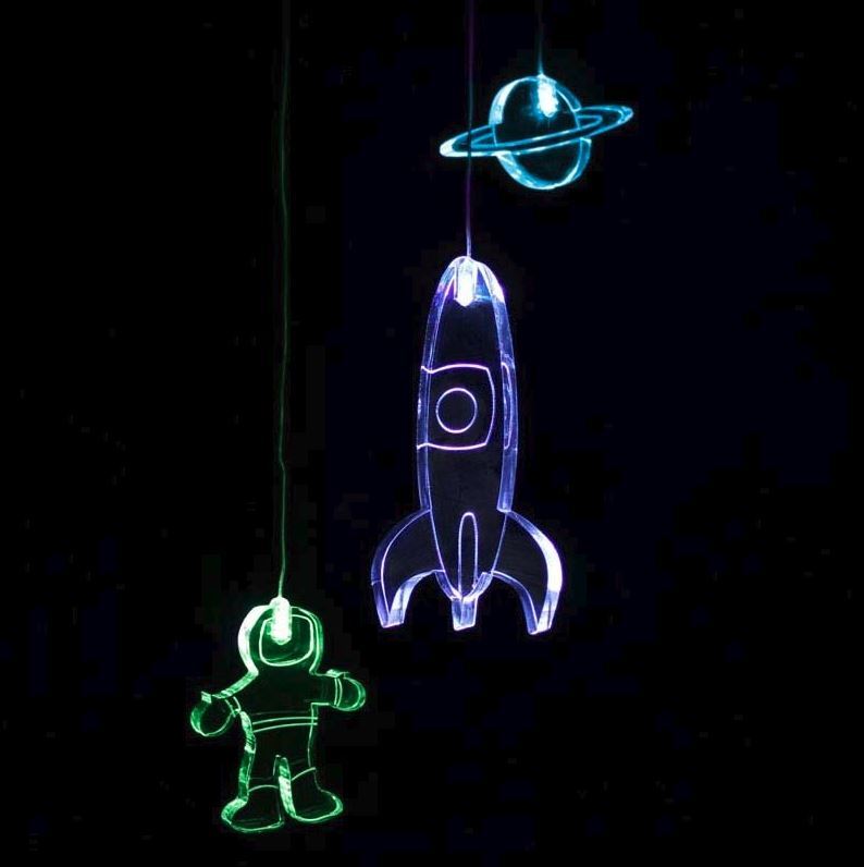 Mobile Night Light with Time - Spaceman