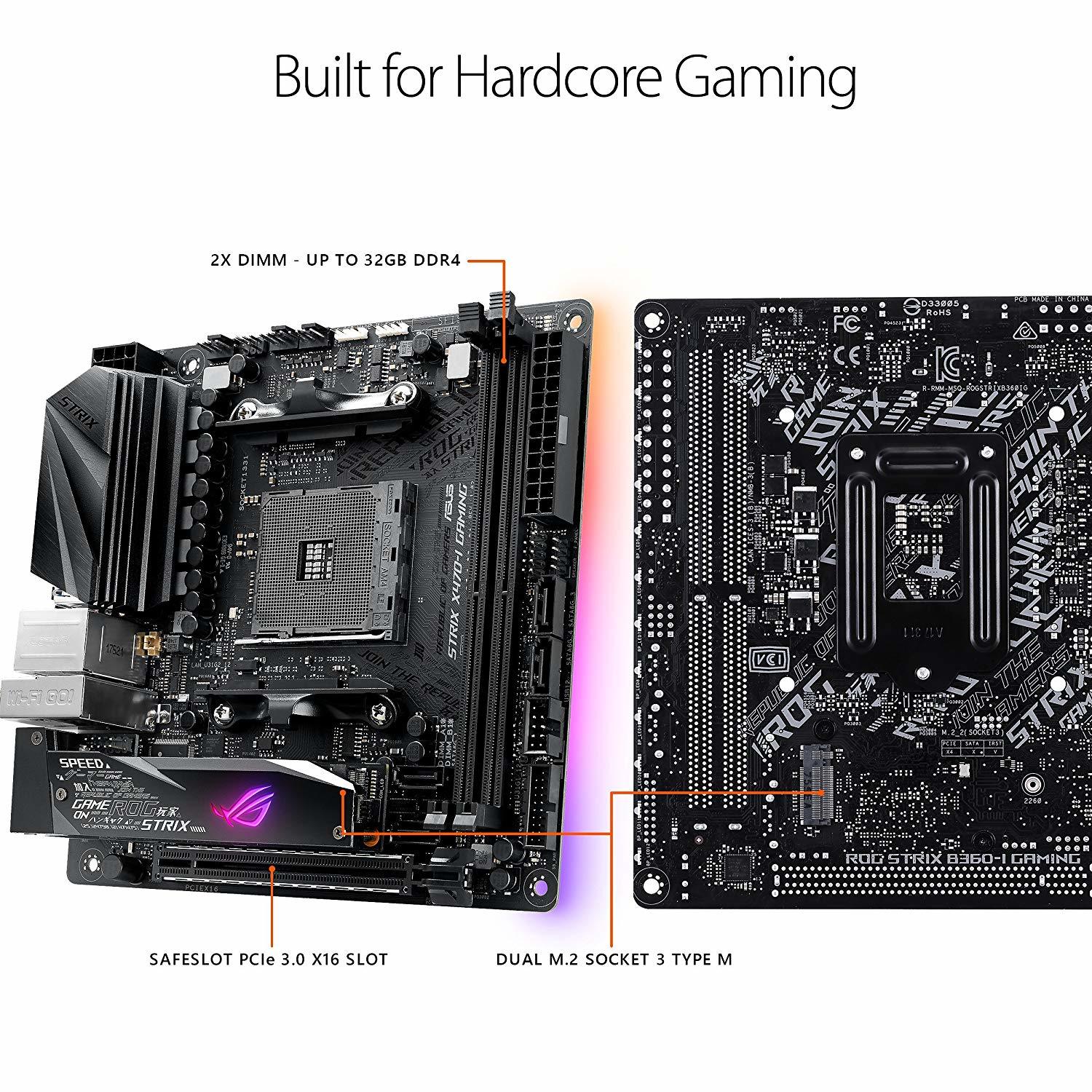 Asus Rog Strix X470-I Gaming AMD Ryzen2 AM4 HDMI M.2 Mini-Itx Motherboard image