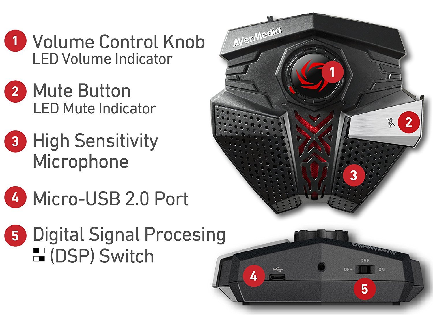 AVerMedia Aegis Gaming Voice Chat Microphone at Mighty Ape NZ