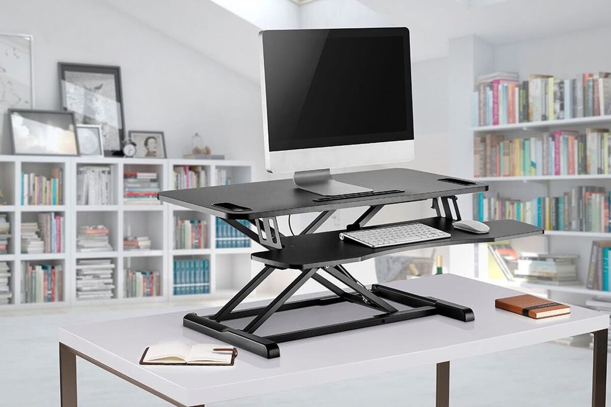 Buy Ergolux Pro Height Adjustable Sit Stand Desk Riser (Large, Black