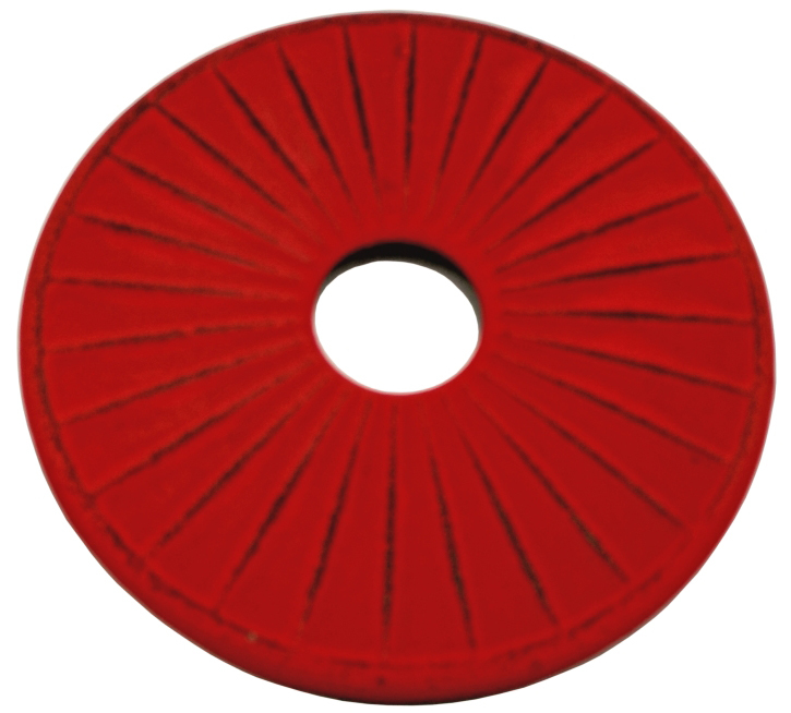 Teaology: Cast Iron Trivet - Ribbed Red/Black image