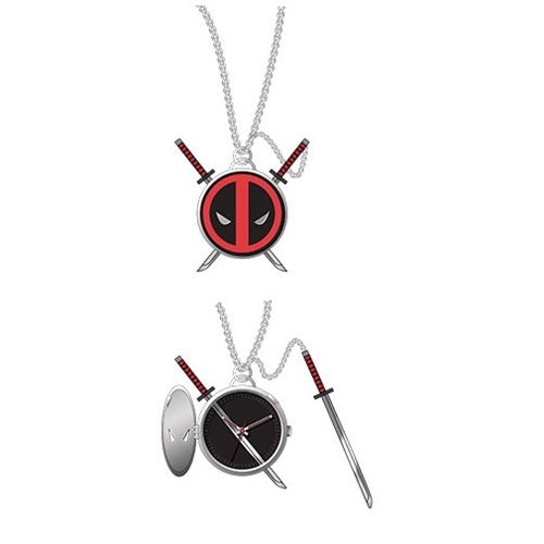 Deadpool Logo Pendant Pocket Watch with Sword