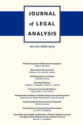 Journal of Legal Analysis: 2010: v. 2, No. 1: Spring by J.Mark Ramseyer image