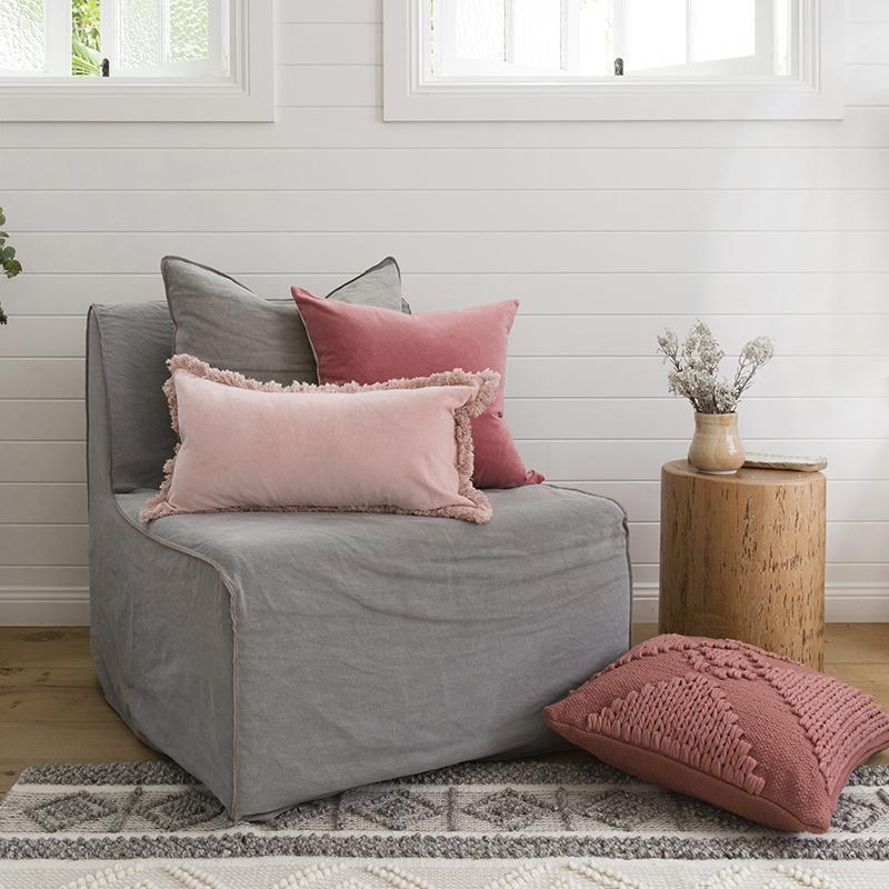 Bambury Clay Velvet Feather Filled Cushion image