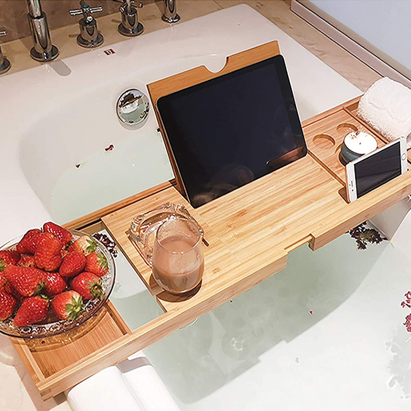 Expandable Bamboo Bathtub Tray at Mighty Ape NZ