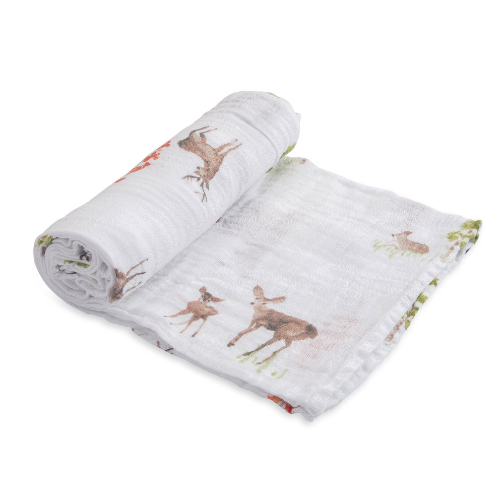 Little Unicorn: Single Cotton Muslin Swaddle - Oh Deer image