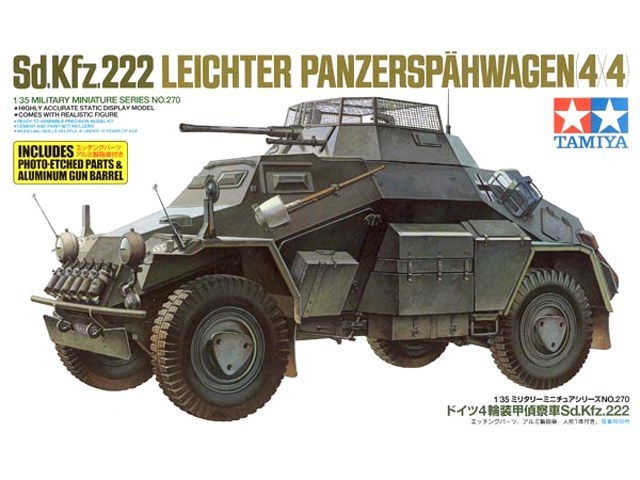Tamiya 1/35 Sd.Kfz 222 w/Photo Etched Parts - Model Kit image