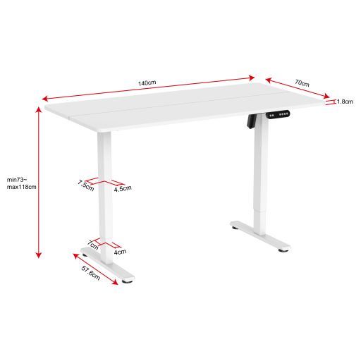 Buy Gorilla Office Height Adjustable Desk White/White at Mighty Ape NZ