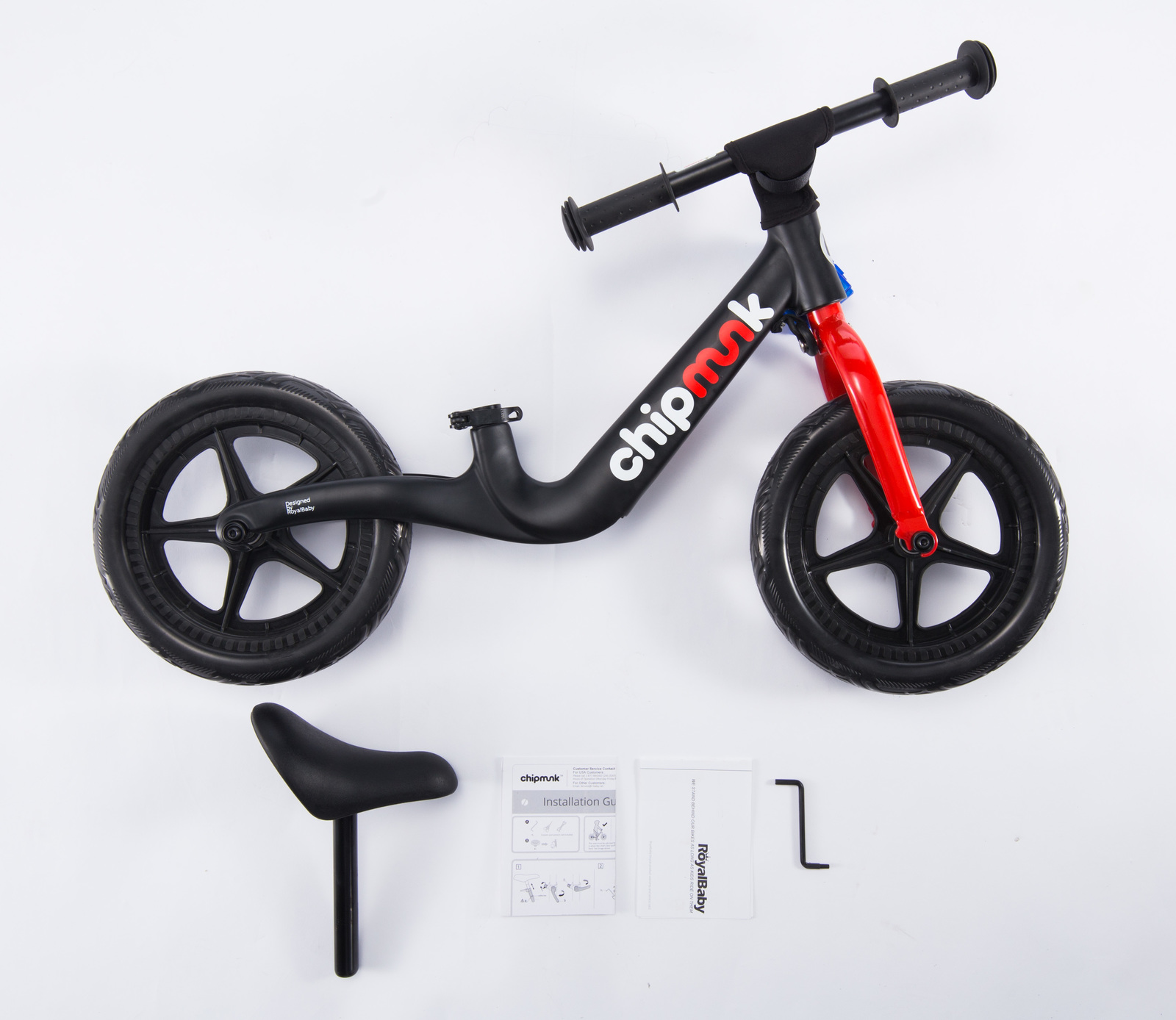 RoyalBaby: Chipmunk Balance Bike - Black image