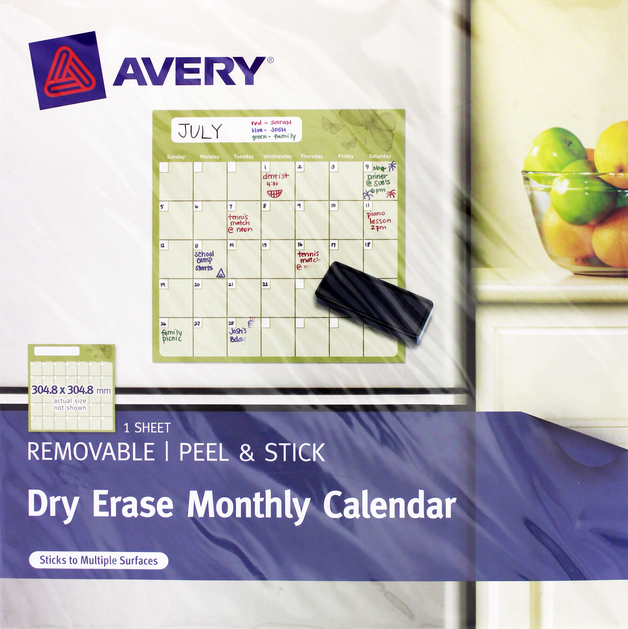 Buy Avery Peel Stick Dry Erase Monthly Calendar at Mighty Ape NZ