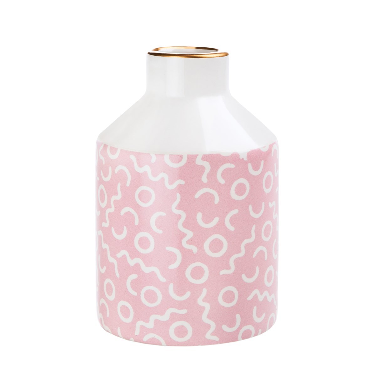Memphis Modern Pastel Pink Pattern Vase image
