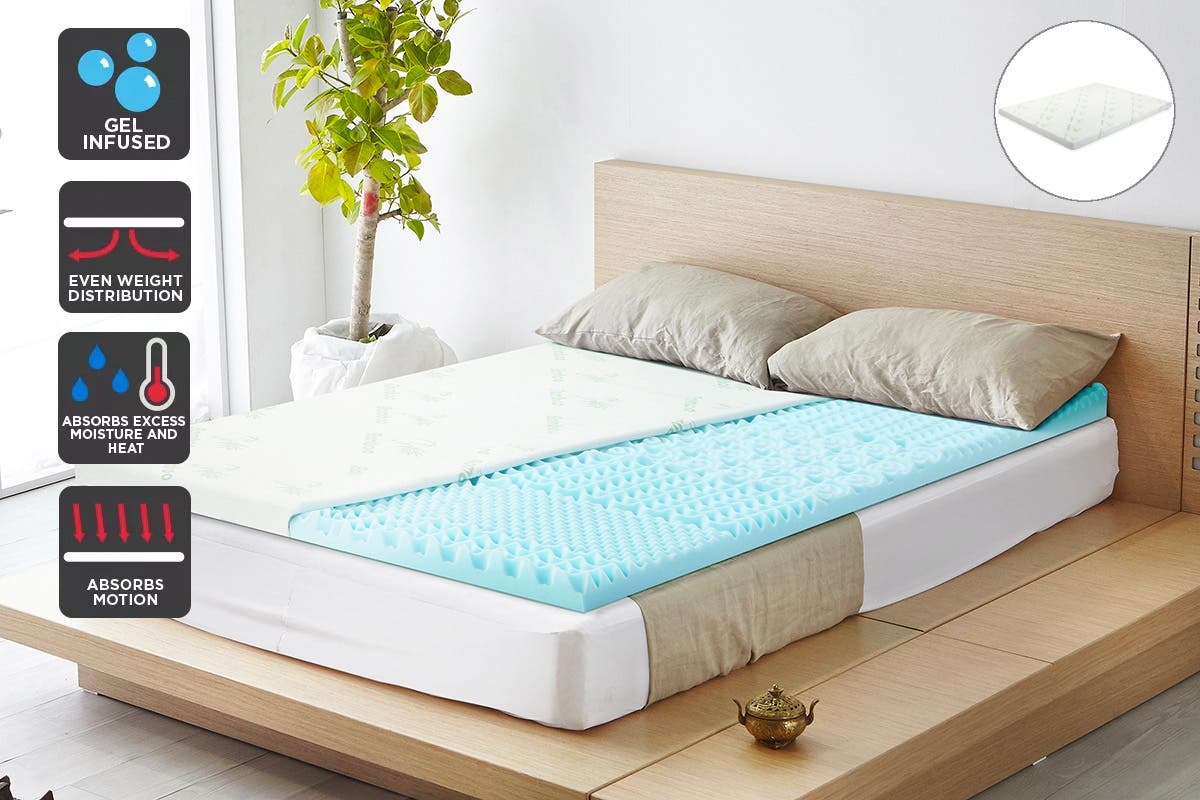 Ovela Memory Foam Mattress Topper Bamboo Cover (NZ Super King) (AU King) at Mighty Ape NZ