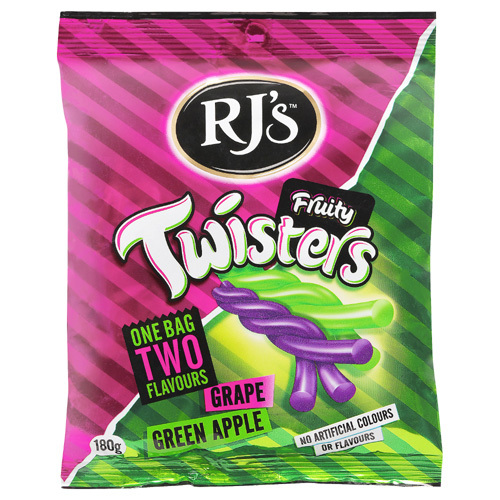 RJ'S Fruity Twisters - Grape & Green Apple (180g) image