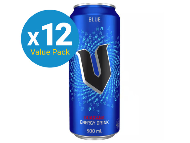 V Blue Energy Drink - 500ml (12 Pack) | at Mighty Ape NZ