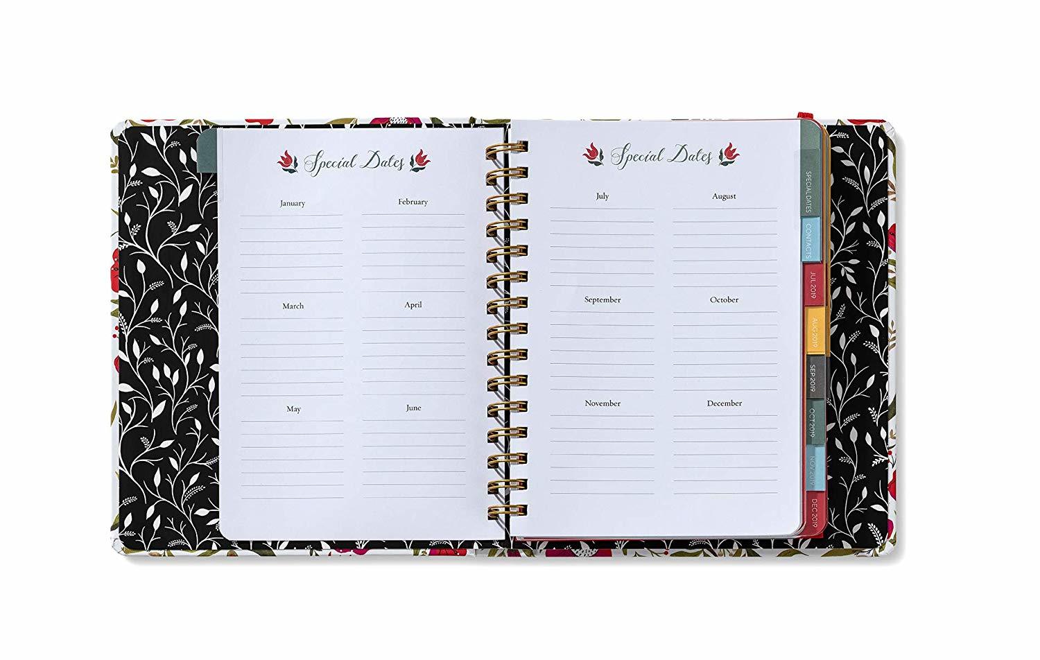 2020 High Note Dinara's Red Floral in Gold 18-Month Weekly Hardcover Planner image