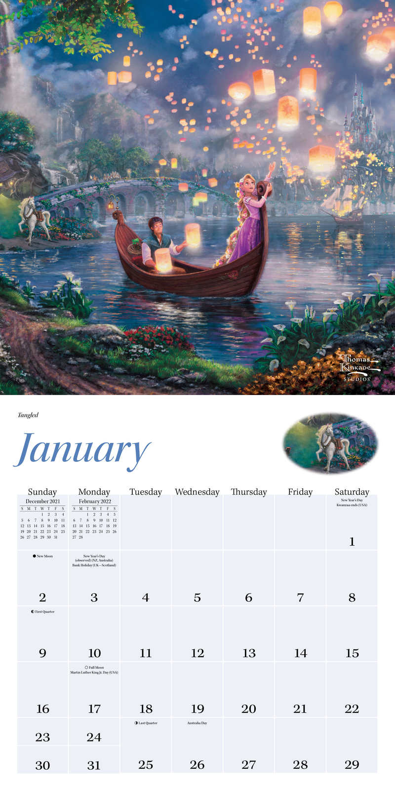 Disney Dreams Collection by Thomas Kinkade Studios: - 2022 Mini Wall Calendar by Thomas Kinkade