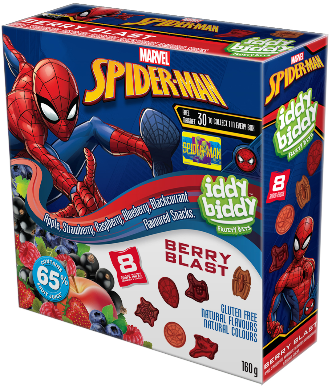 Marvel SpiderMan Iddy Biddy Fruit Snacks 160g (x 6) at Mighty Ape NZ
