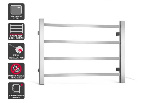 Fraser Country: 4 Bar Stainless Steel Heated Towel Rail | at Mighty Ape NZ
