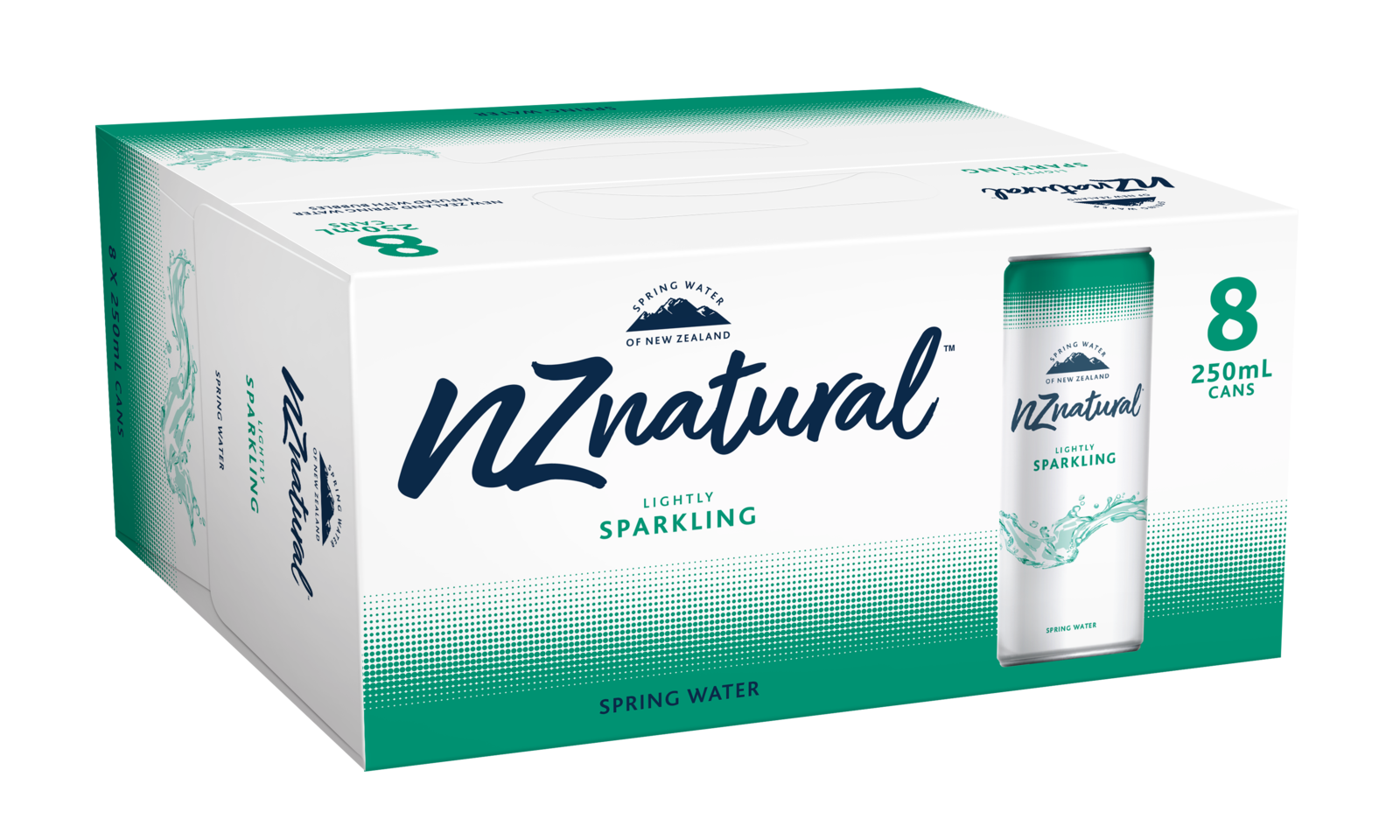 NZ Natural 250ml Sparkling Spring Water Cans (8 Pack)