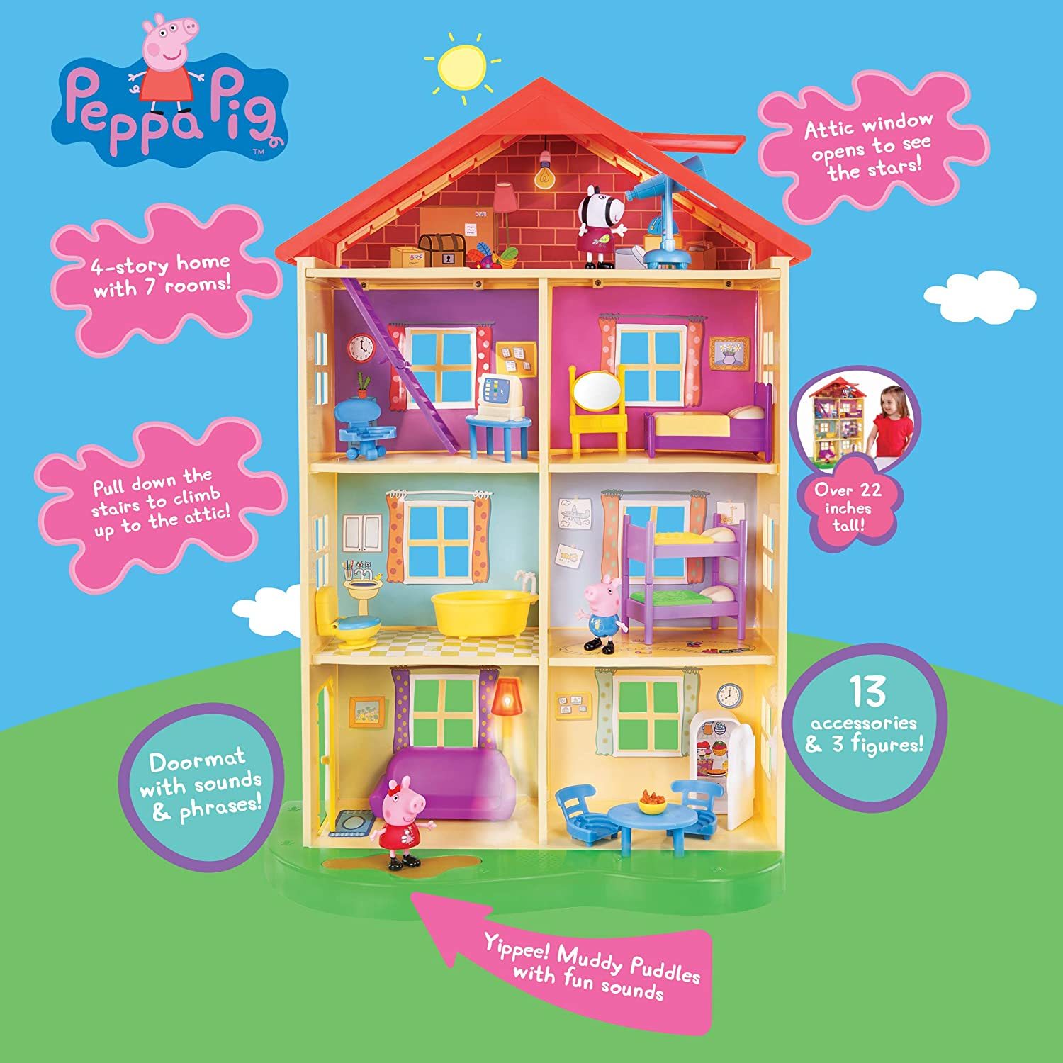 Buy Peppa Pig Lights N Sound Home Playset at Mighty Ape NZ