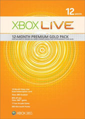 Xbox Live 12-Month Premium Gold Pack on X360