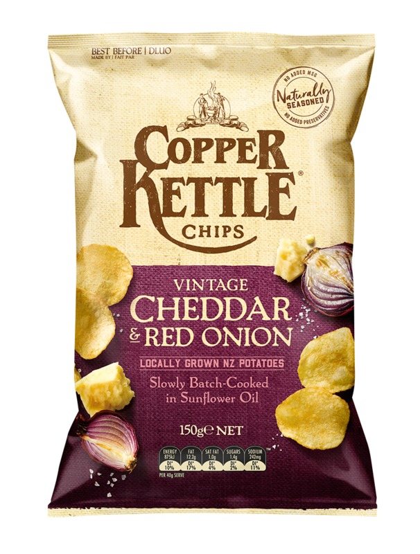 Copper Kettle Potato Chips Vintage Cheddar & Red Onion at Mighty Ape NZ