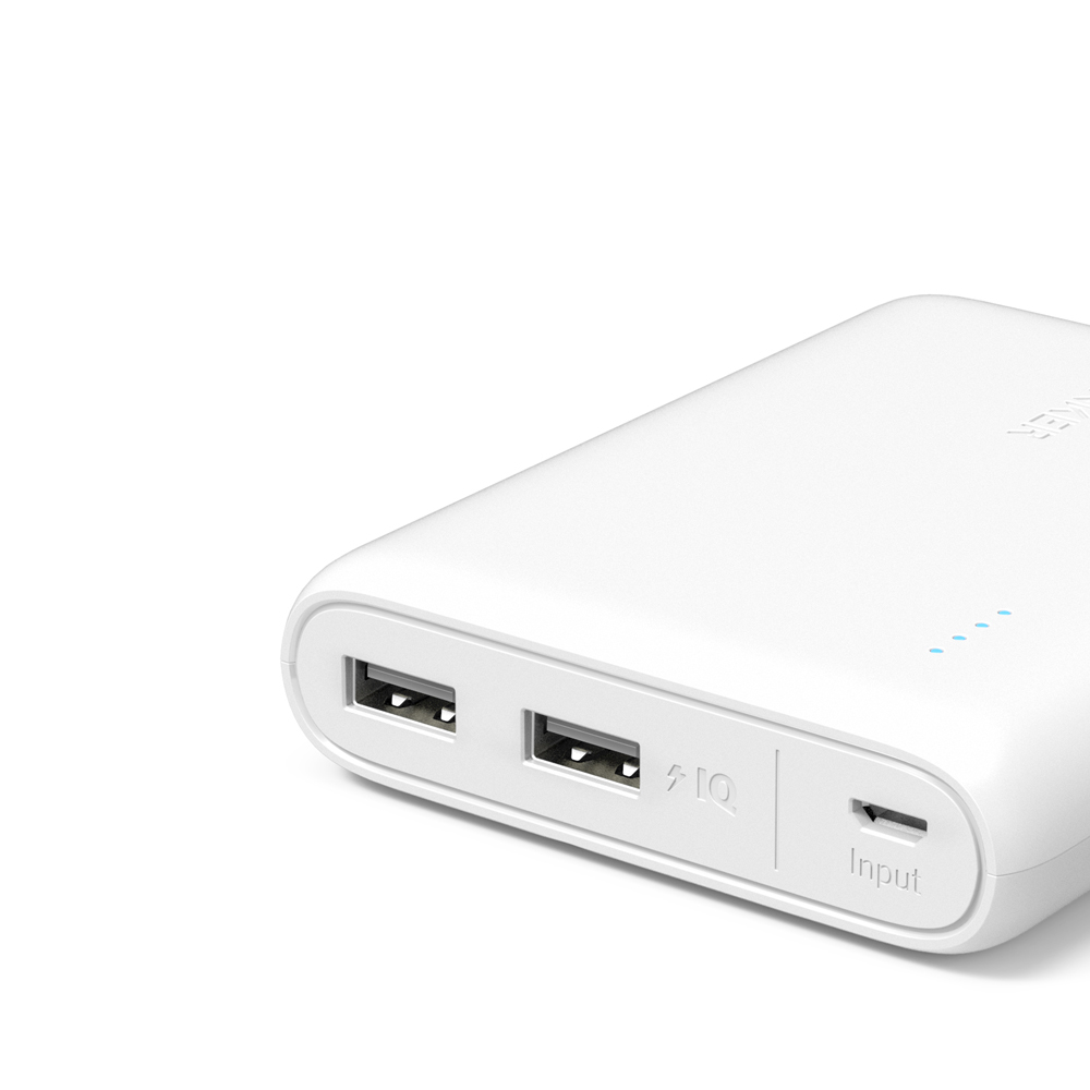 ANKER: PowerCore 13000mAh with 2x PowerIQ 2.4A ports - White image