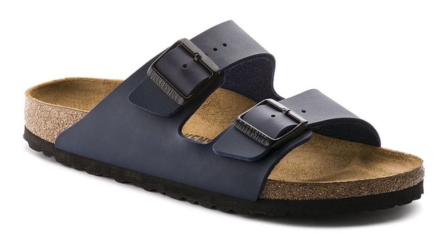 Birkenstock: Unisex Arizona Birko-Flor Sandal (Navy, Size 38 EU)