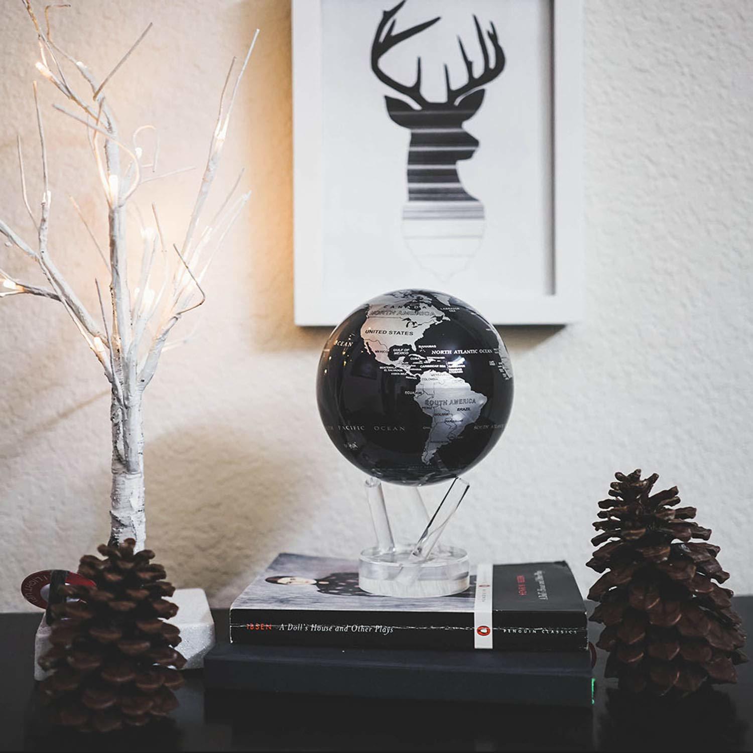 MOVA Self Rotating Globe Silver/Black - 11.5cm image