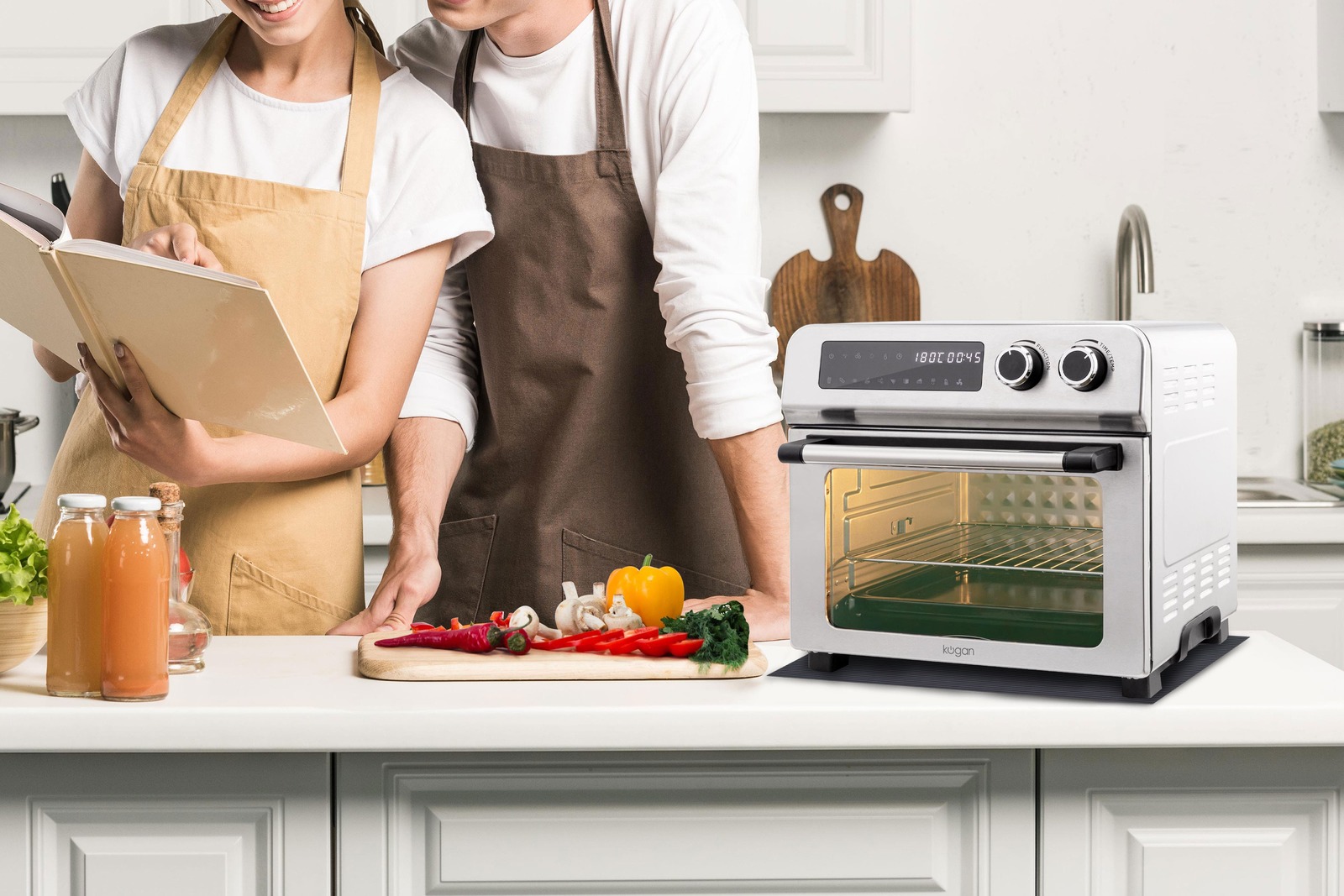 Kogan 23L 1700W Digital Air Fryer Oven (Stainless Steel) at Mighty