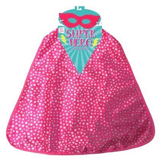 Supergirl Cape & Mask Set - Pink Star image