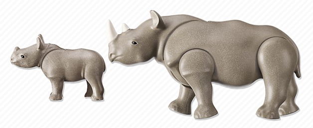 playmobil rhino with baby