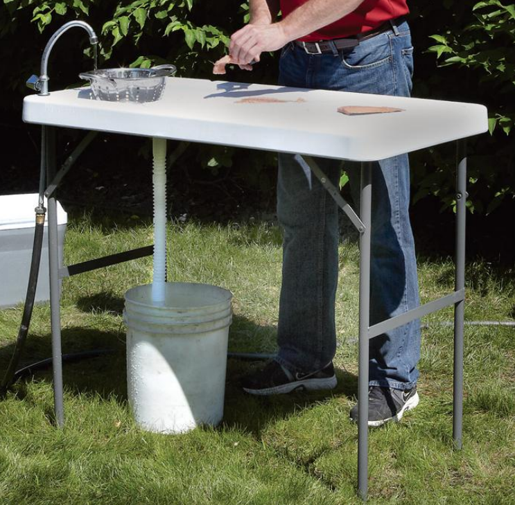 Foldable Fish Filleting and Camping Table with Tap image