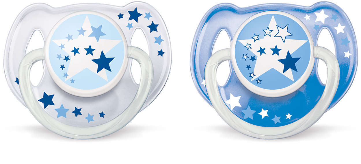 Philips Avent 6m+ Night Time Soother - Blue (2 Pack) image