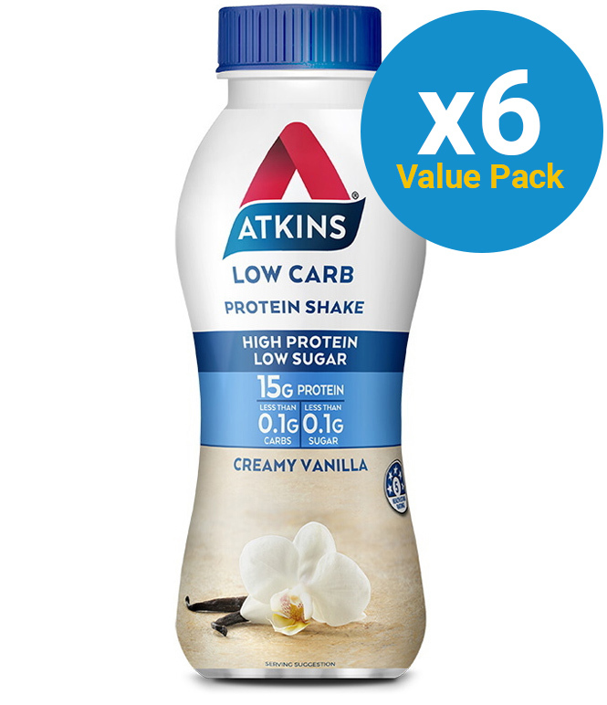 Atkins Low Carb Protein Shake - Vanilla (Pack of 6) image