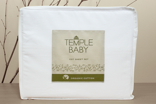 Bambury Cot Baby Temple Organic Sheet Set (White) image