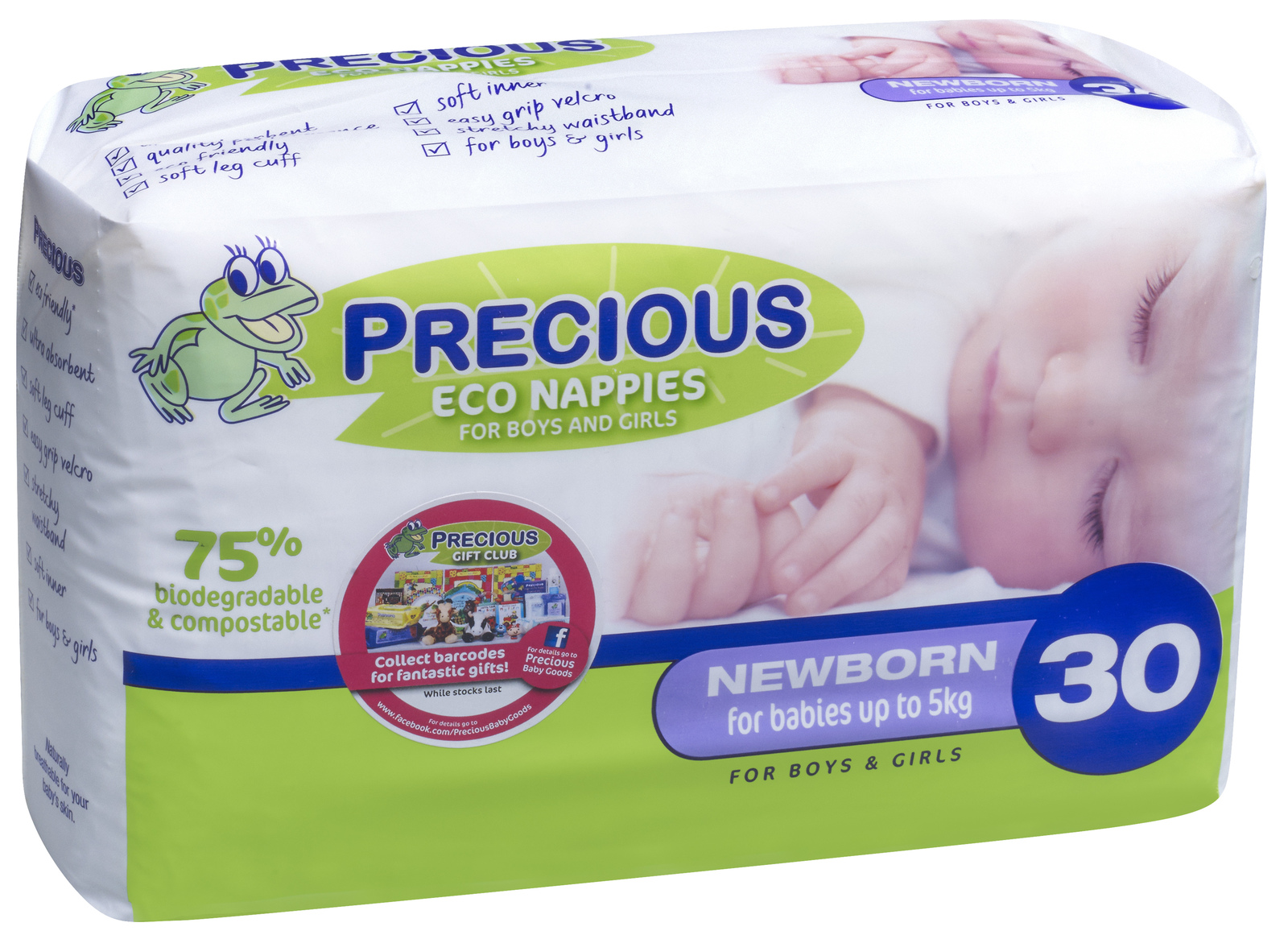 Buy Precious Eco Nappies Newborn (30 Pack) at Mighty Ape NZ