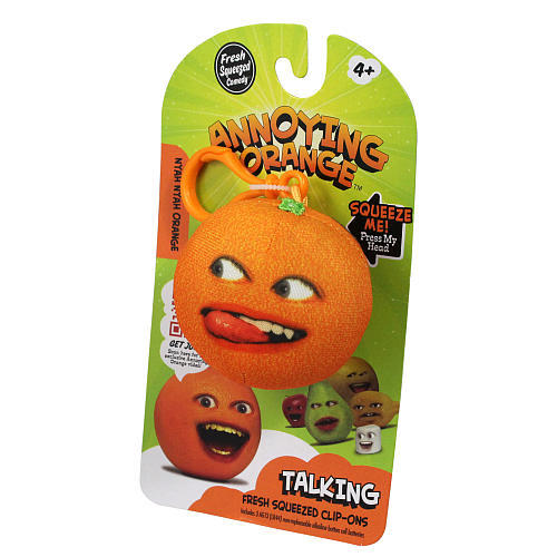 Annoying Orange Talking Plush Keyring / Clip-on - Nyah Nyah Orange image