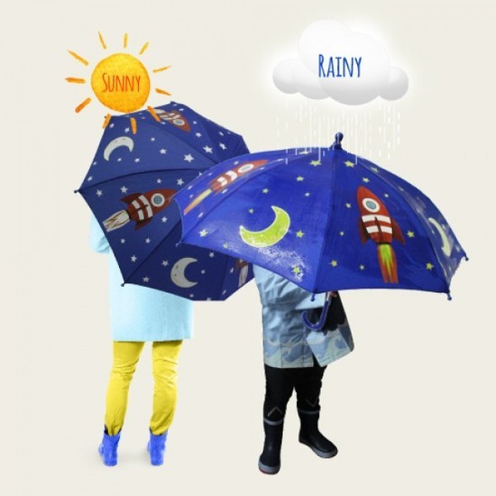 Kids Colour Changing Umbrella - Rocket image