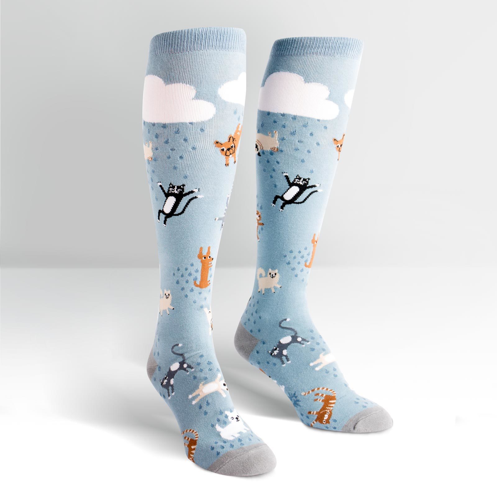 Womens Raining Cats & Dogs Knee High Socks Women's at Mighty Ape NZ