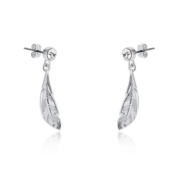 Couture Kingdom: Disney - Princess Pocahontas Feather Earrings (White Gold) image