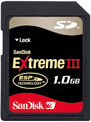 SanDisk SD SecureDigital Extreme III 1024MB SanDisk SD SecureDigital Extreme III 1024MB