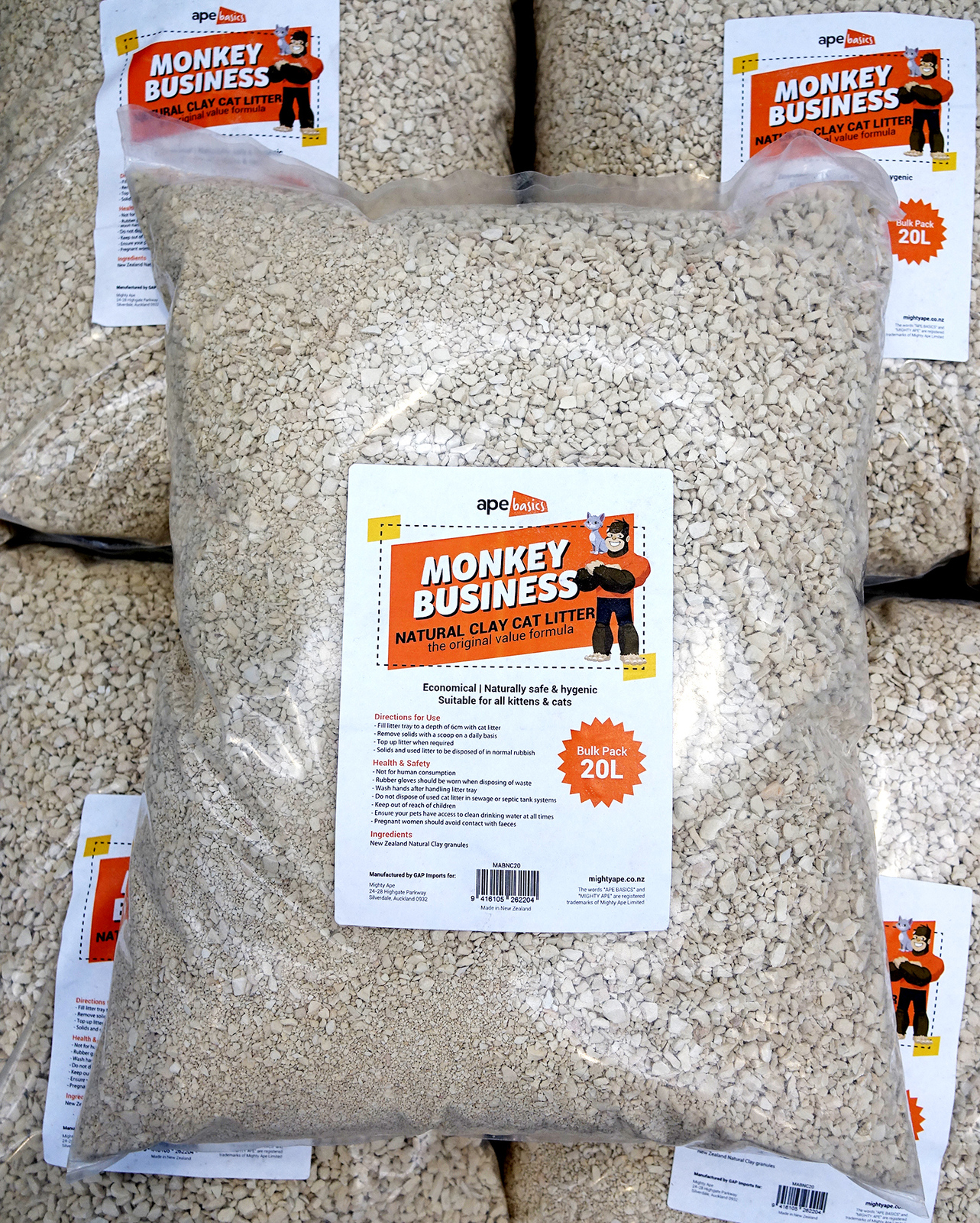 Monkey Business Cat Litter - Natural Clay (20L) image