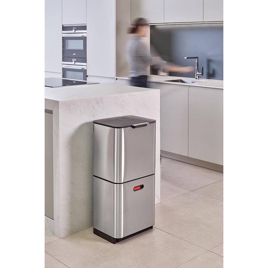 Joseph Joseph Totem Max Rubbish/Recycling Bin Stainless Steel (60L