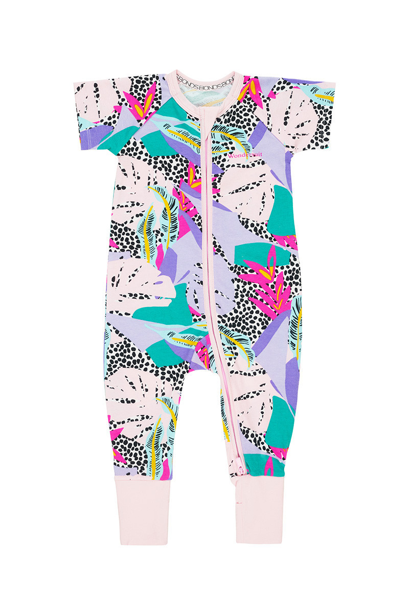 Bonds Zip Wondersuit Short Sleeve - Forest Spot Purple (3-6 Months) image