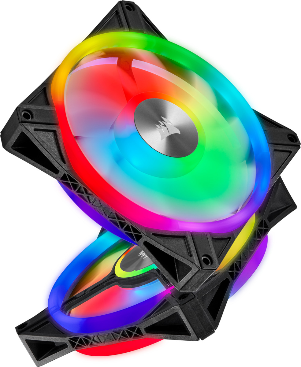 120mm CORSAIR iCUE QL120 RGB PWM Triple Fan Pack with Lighting Node CORE