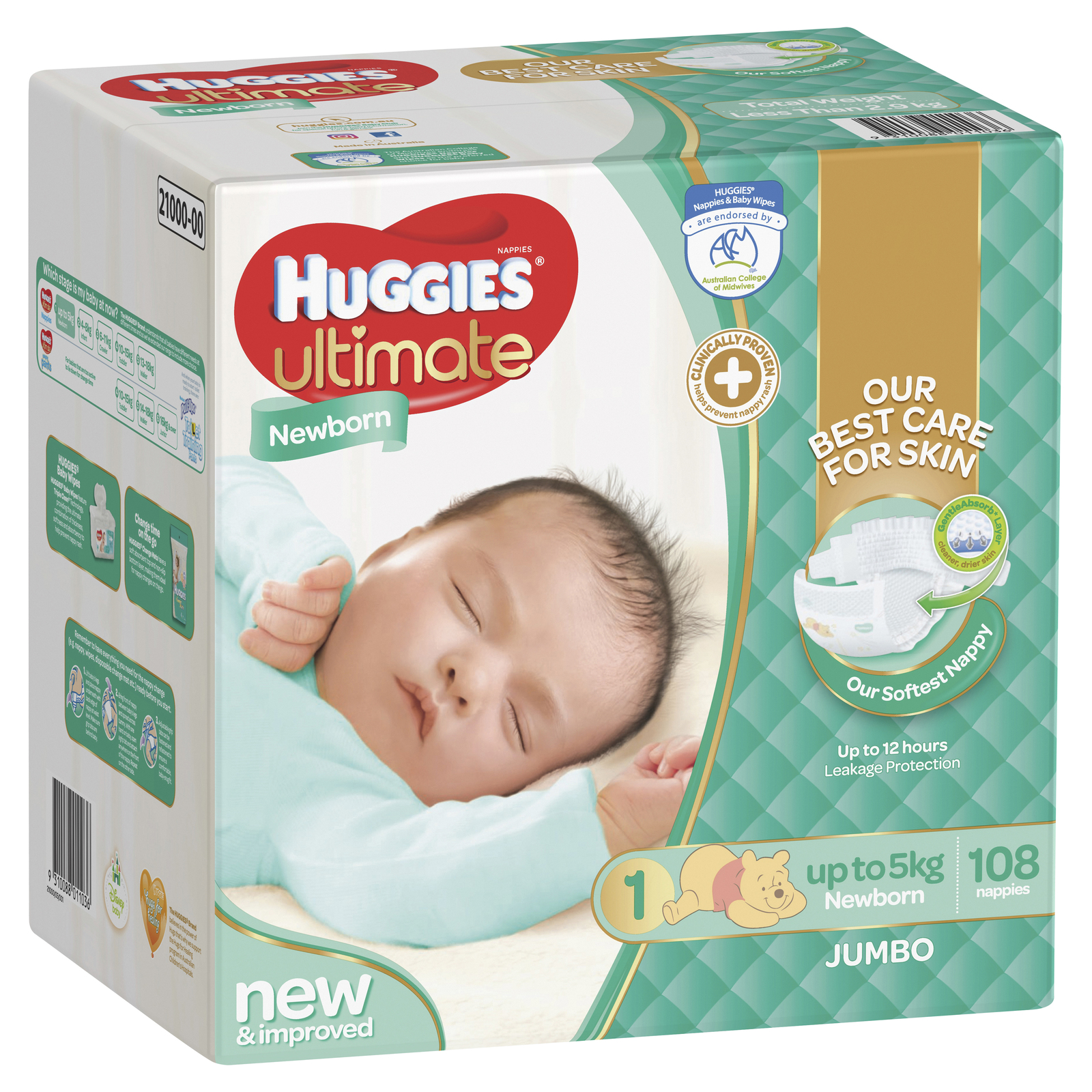 Huggies Ultimate Nappies: Jumbo Pack - Newborn Up to 5kg (108) image