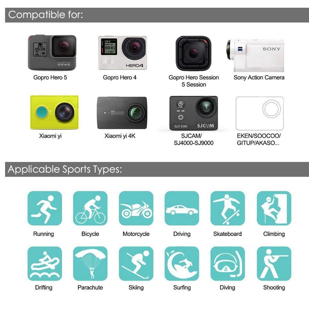 Ape Basics 50 In 1 Action Camera Accessories Kit For Gopro Hero 10 9 8 7 6 5 4 3 Max At Mighty Ape Nz
